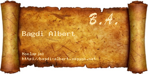 Bagdi Albert névjegykártya